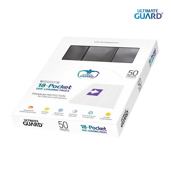 Ultimate Guard 18-Pocket Page Side-Loading Black - Box 50 sheets