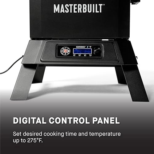 Masterbuilt 30-Inch Digital Electric Vertical Smoker – 710 Sq In Cooking Area, Side Wood Chip Loader, Digital Controls, Chrome Racks & Leg Kit – Model MB20070421, Black - Image 4
