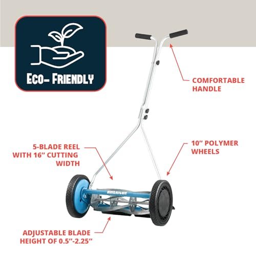 American Lawn Mower Company 14″ (35.6 cm) 4-Blade Manual Reel Mower – 5-Position Height, 20 lb (9.1 kg) - Image 30