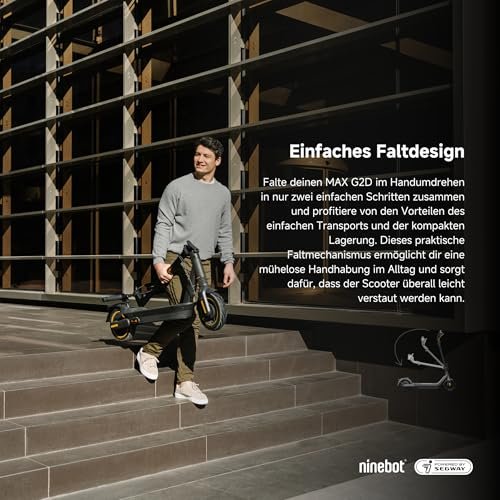 Segway-Ninebot MAX G2 D Electric Scooter for Adults – 70 km Range, 20 km/h Speed, Dual Suspension, Apple Find My, Road-Legal (EU) - Image 5