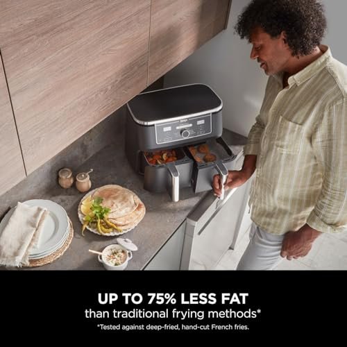 Ninja AF300UK Dual Zone Air Fryer - 7.6L, 2 Drawers, 6-in-1 Cooking, Energy Efficient, Oil-Free, Non-Stick, Dishwasher Safe, Black/Silver - Image 36