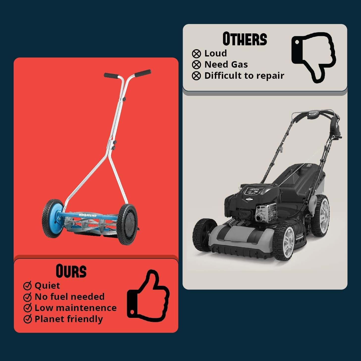 American Lawn Mower Company 14″ (35.6 cm) 4-Blade Manual Reel Mower – 5-Position Height, 20 lb (9.1 kg) - Image 32