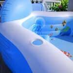 StarOcean 126" x 75" x 25" (320cm x 190cm x 64cm) Inflatable Pool with Canopy for Adults & Kids – Thick 0.6mm PVC, Built-in Seats, Backrests, and Ocean Print – Large Rectangular Blow-Up Family Pool for Backyard photo review
