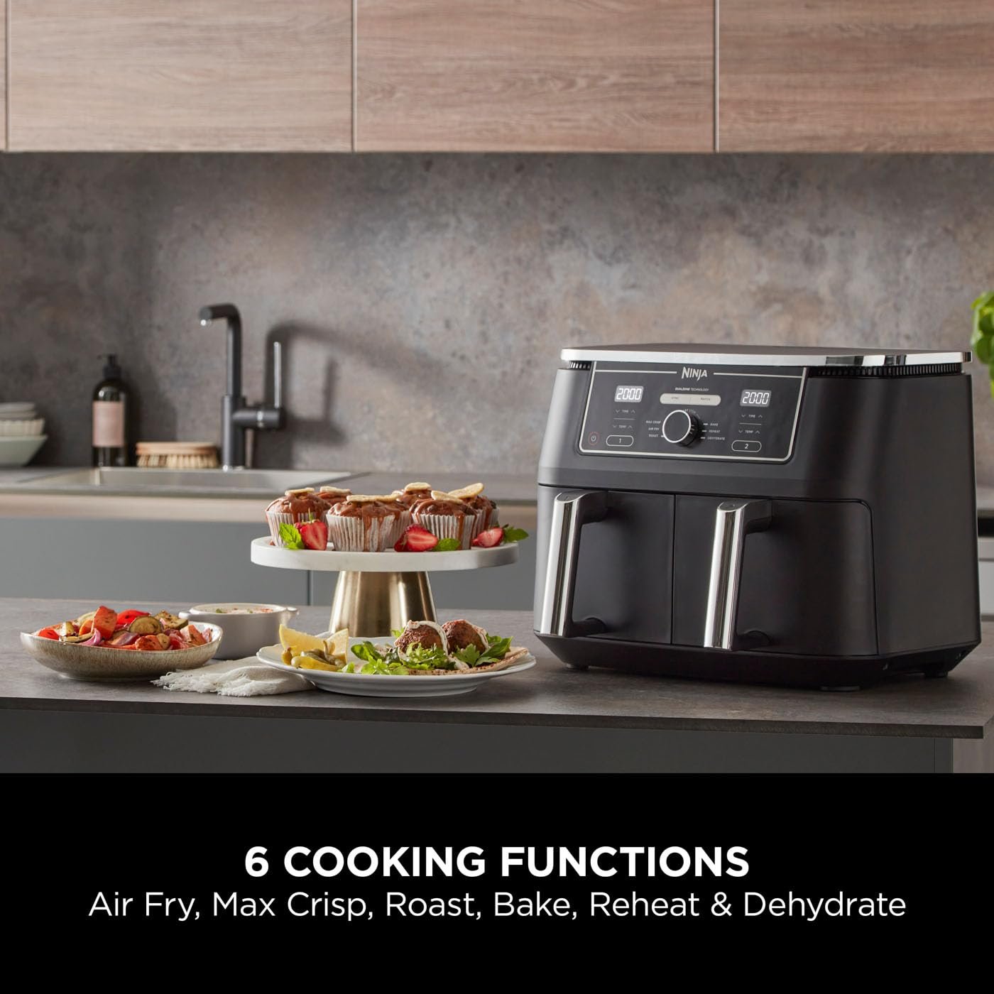 Ninja AF300UK Dual Zone Air Fryer - 7.6L, 2 Drawers, 6-in-1 Cooking, Energy Efficient, Oil-Free, Non-Stick, Dishwasher Safe, Black/Silver - Image 27