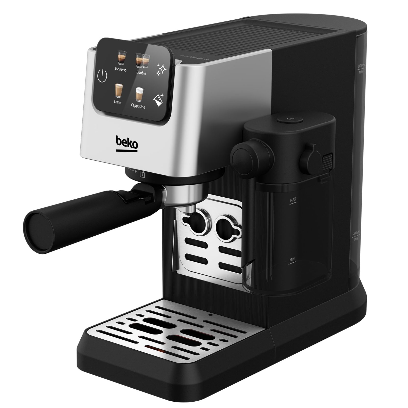 Beko CaffeExperto CEP5304X – Semi-Automatic Espresso Machine with Colour Touch Display & Integrated Milk Jug, Dual Nozzle, 15-Bar, Silver - Image 10