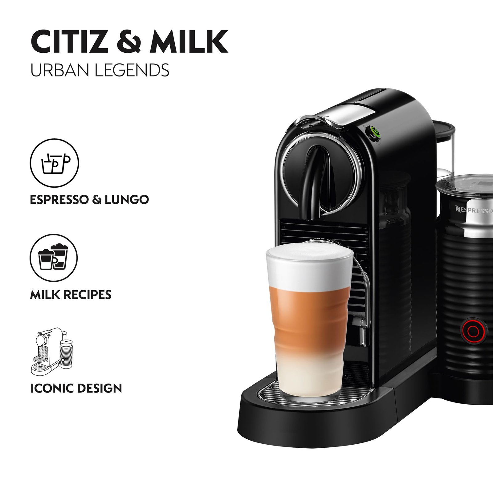 Nespresso Citiz & Milk EN267.BAE – Capsule Espresso Machine with Built-In Aeroccino Milk Frother, 19-Bar Pump & 2 Programmable Buttons (Black) - Image 21