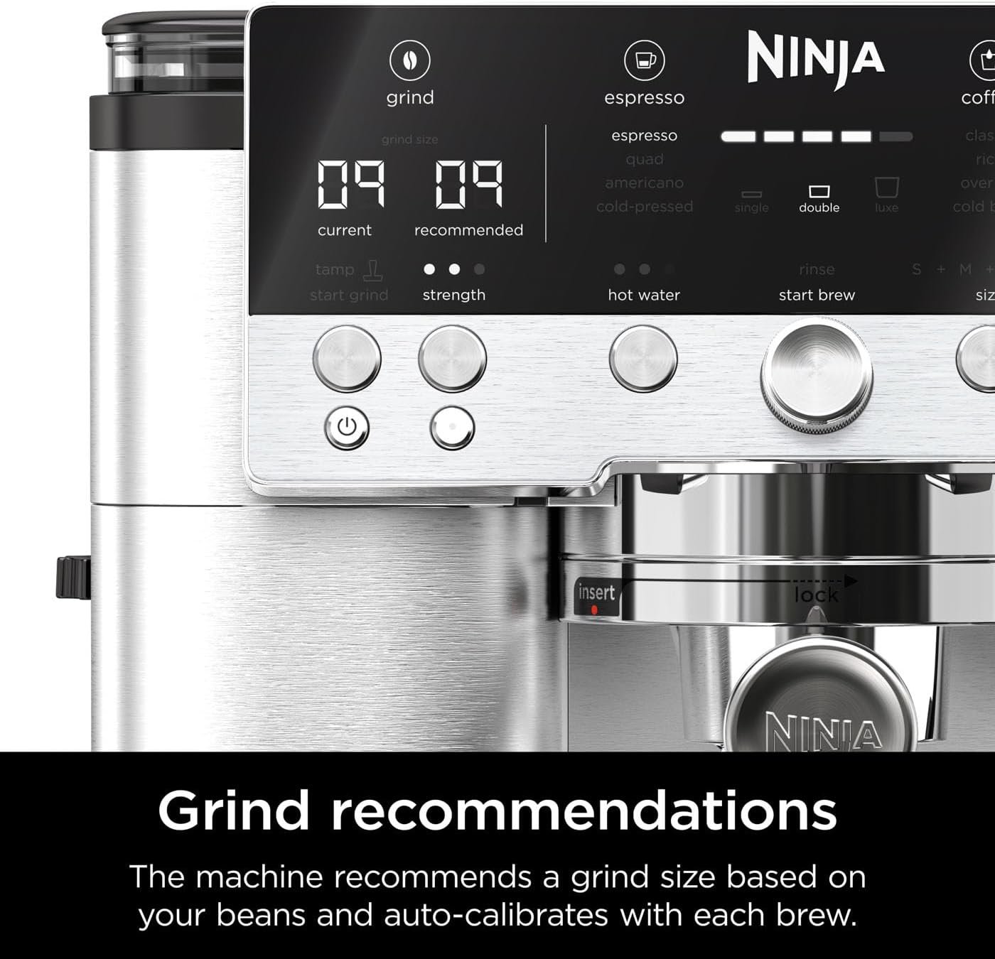 Ninja Luxe Premier ES601UK – 3-in-1 Espresso, Cold Brew & Filter Coffee Machine with Built-In Grinder & Milk Frother (Silver) - Image 3