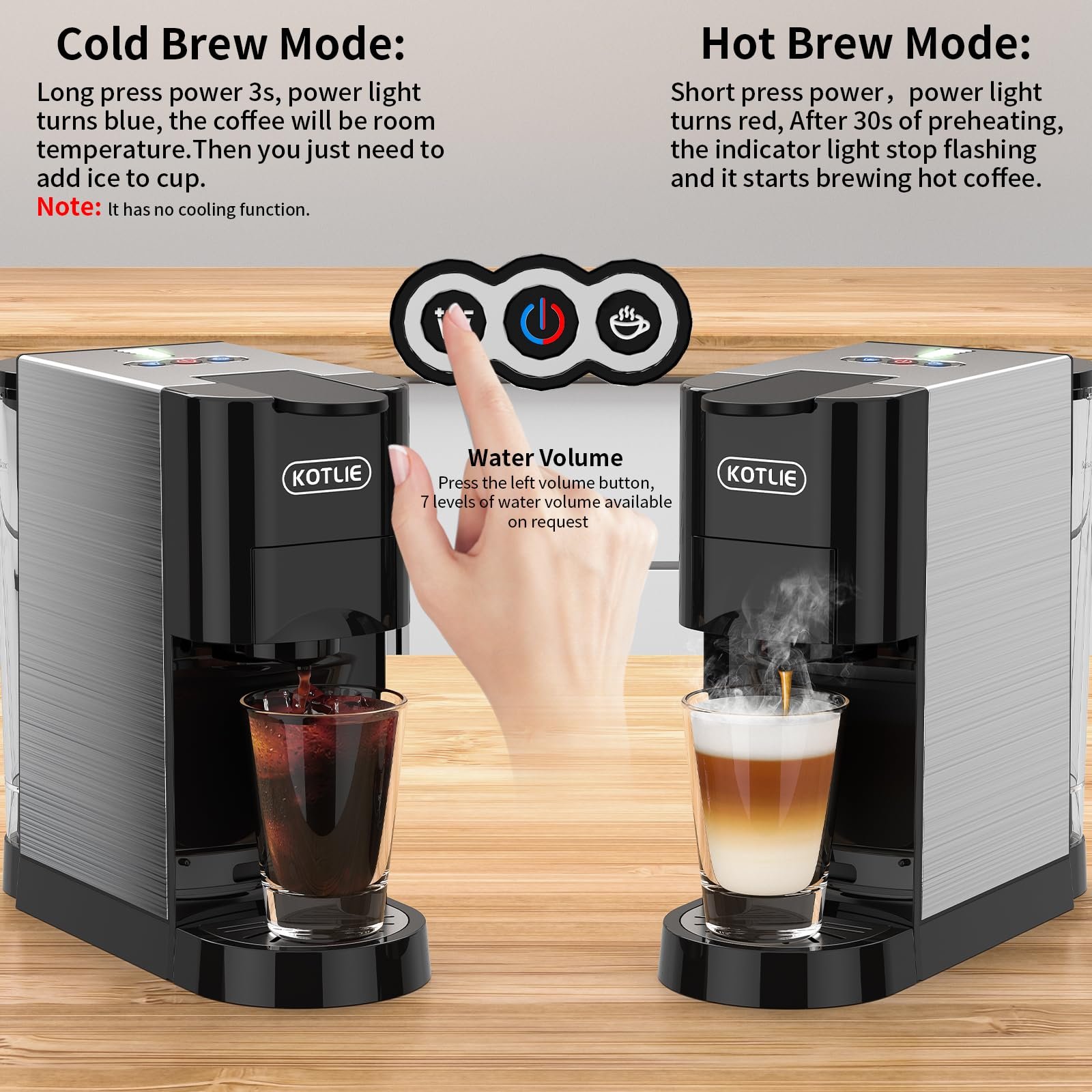 KOTLIE AC-513HF 5-in-1 19-Bar Multi-Capsule Espresso Machine – Compatible with Nespresso Original, Dolce Gusto, Lavazza Mio, L’OR, Ground & ESE Pods - Image 27