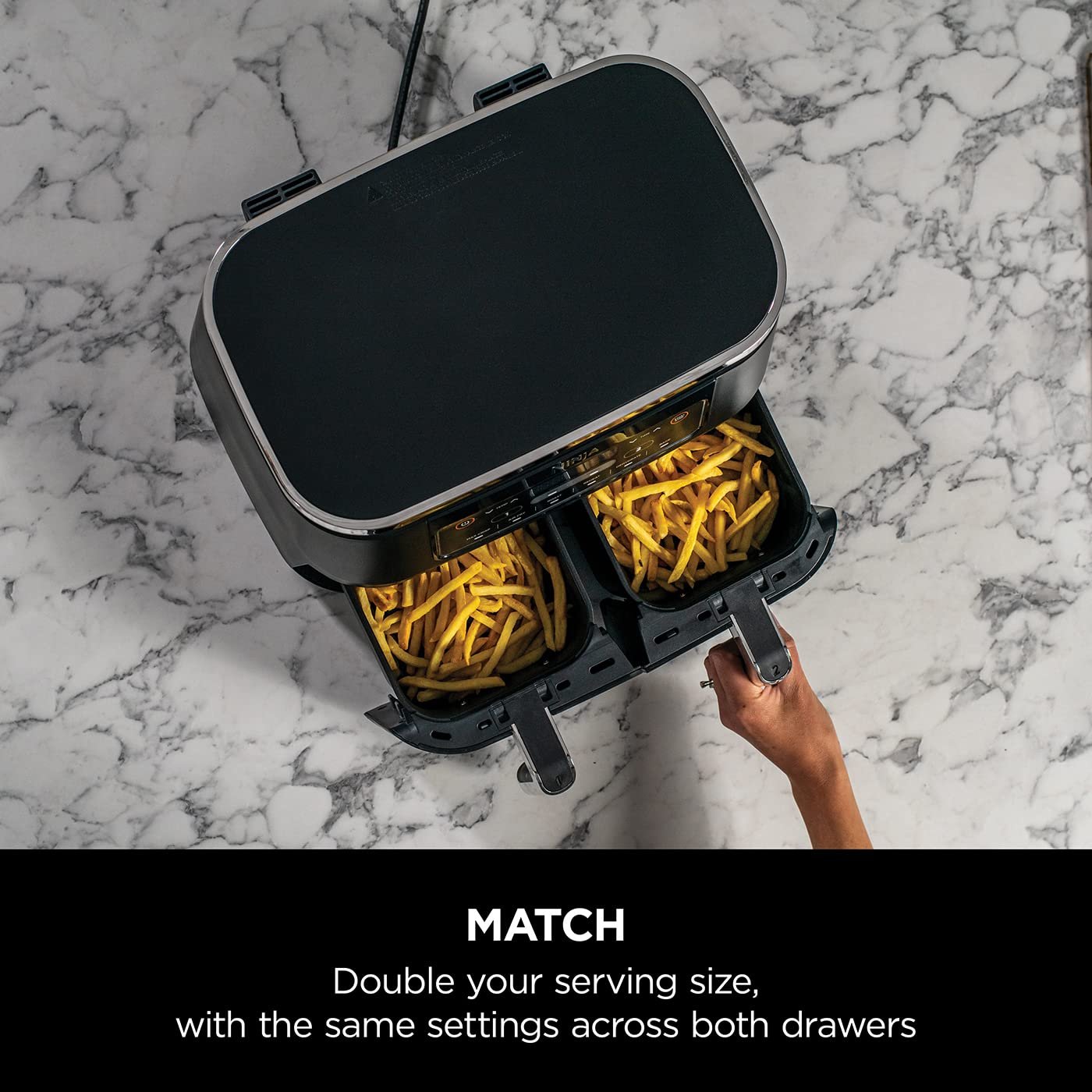 Ninja AF300UK Dual Zone Air Fryer - 7.6L, 2 Drawers, 6-in-1 Cooking, Energy Efficient, Oil-Free, Non-Stick, Dishwasher Safe, Black/Silver - Image 44