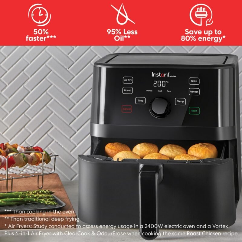 Instant Pot VersaZone Dual Air Fryer 8.5L – Double Basket with Divider, 8-in-1 Smart Cooking, Energy Saving, Easy Clean, Black Stainless Steel - Image 47