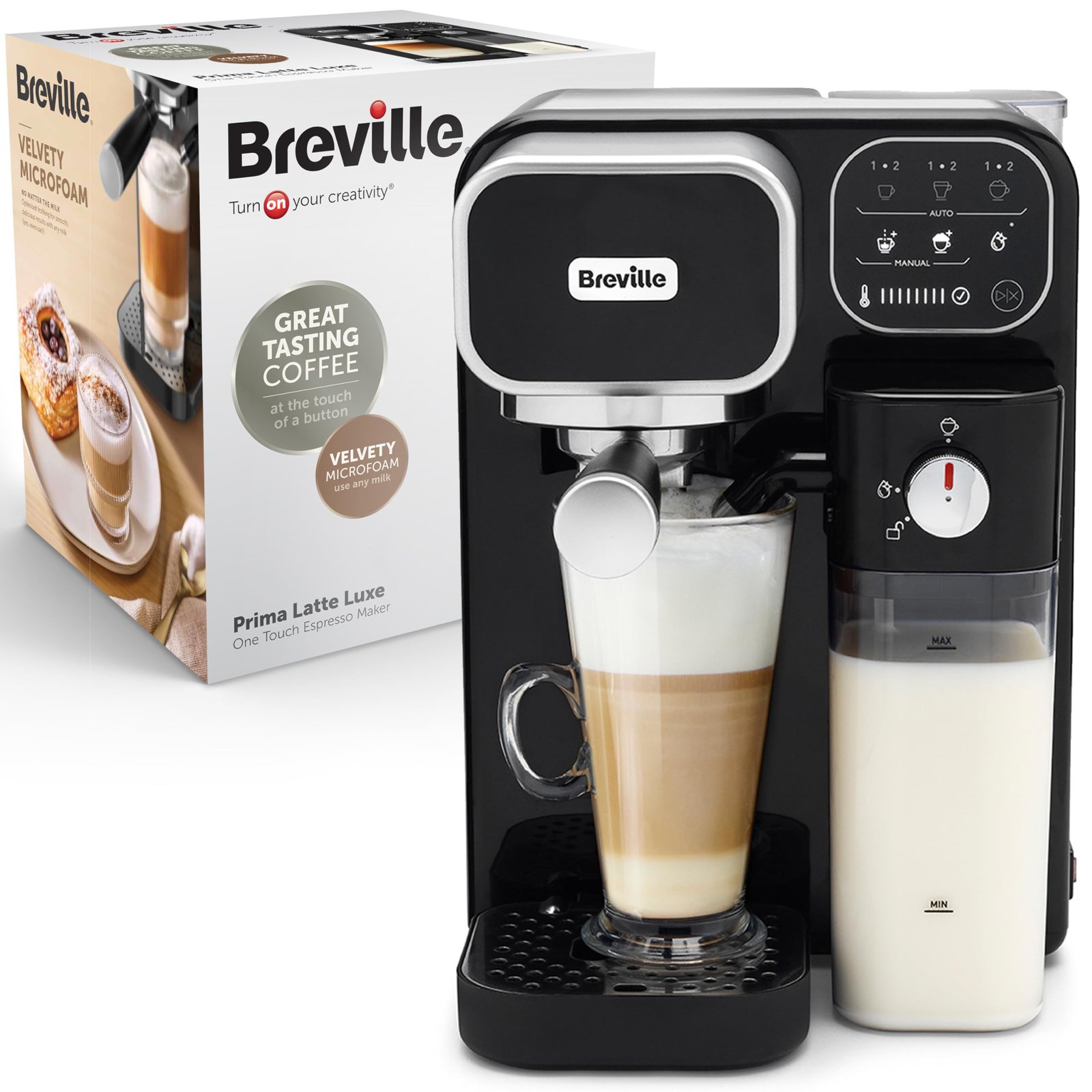 Breville One-Touch CoffeeHouse Espresso, Cappuccino & Latte Maker – VCF107