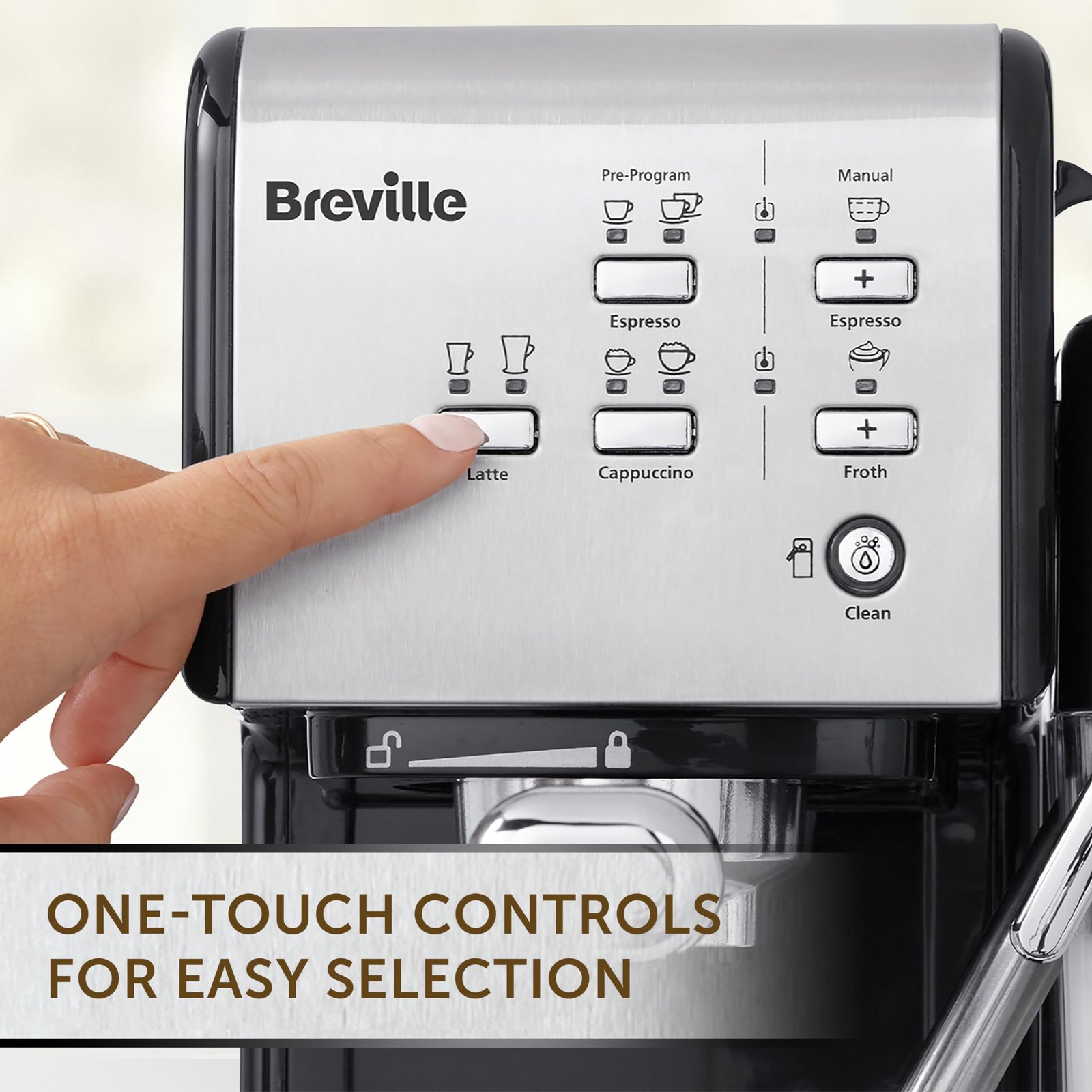 Breville One-Touch CoffeeHouse Espresso, Cappuccino & Latte Maker – VCF107 - Image 8
