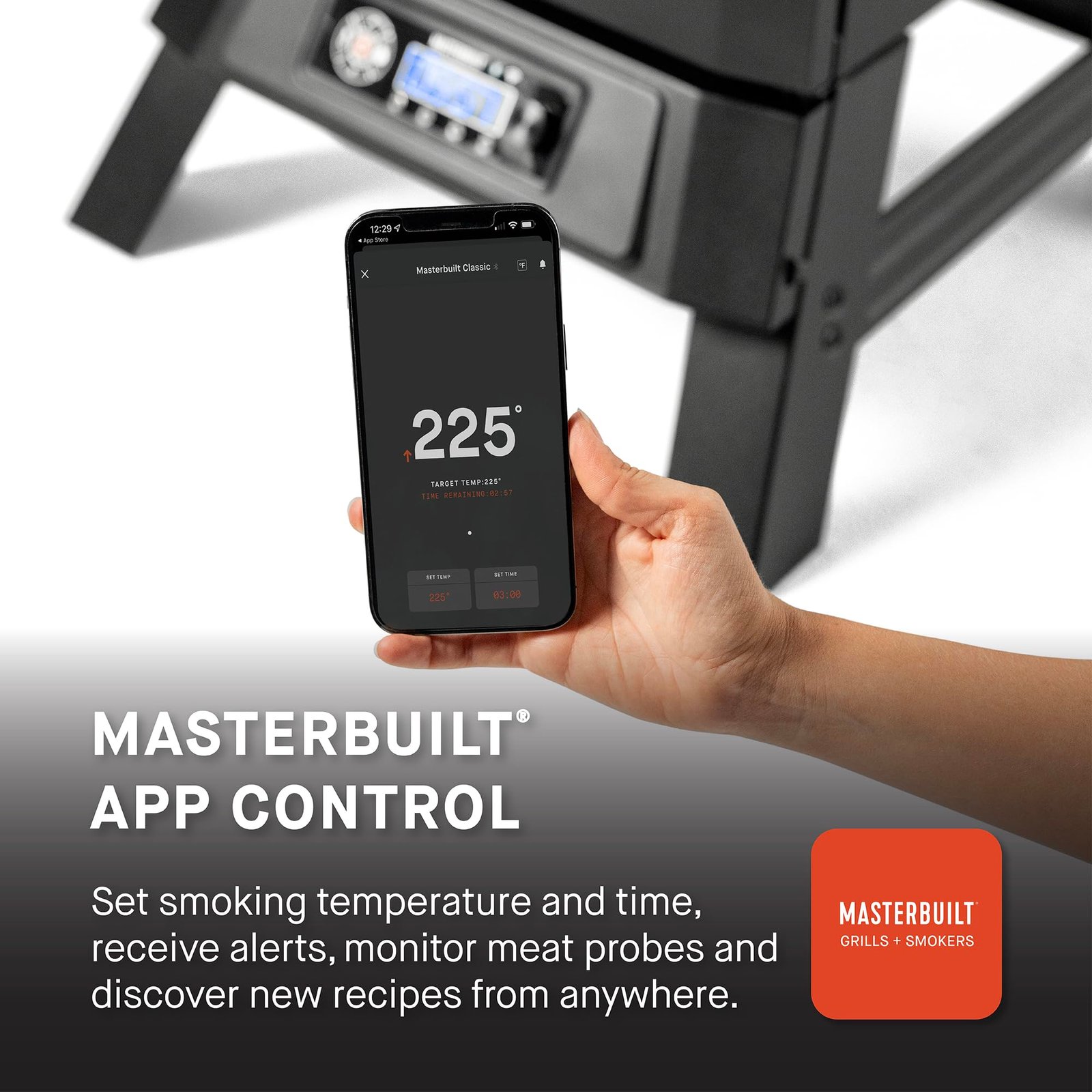 Masterbuilt 30-Inch Digital Electric Vertical Smoker – 710 Sq In Cooking Area, Side Wood Chip Loader, Digital Controls, Chrome Racks & Leg Kit – Model MB20070421, Black - Image 5