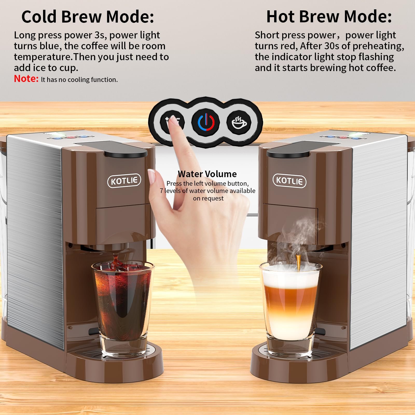 KOTLIE AC-513HF 5-in-1 19-Bar Multi-Capsule Espresso Machine – Compatible with Nespresso Original, Dolce Gusto, Lavazza Mio, L’OR, Ground & ESE Pods - Image 9