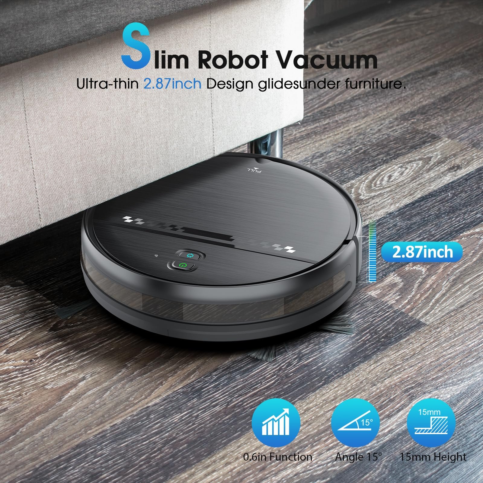 SHELIKI BR151 Robot Vacuum and Mop – 2-in-1 Smart Cleaner with 5500rpm Suction, WiFi/App/Alexa Control, Obstacle Avoidance, Quiet Mode, Ideal for Pet Hair, Hard Floors & Carpets - Image 4