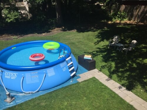 Intex 28167EH Easy Set Inflatable Pool Set – 15ft (4.57m) x 48in (122cm) Round Above Ground Pool with 1,000 GPH Pump, Ladder, Cover & Ground Cloth – 3,736 Gallon (14,141L) Capacity – 3-Ply PVC photo review