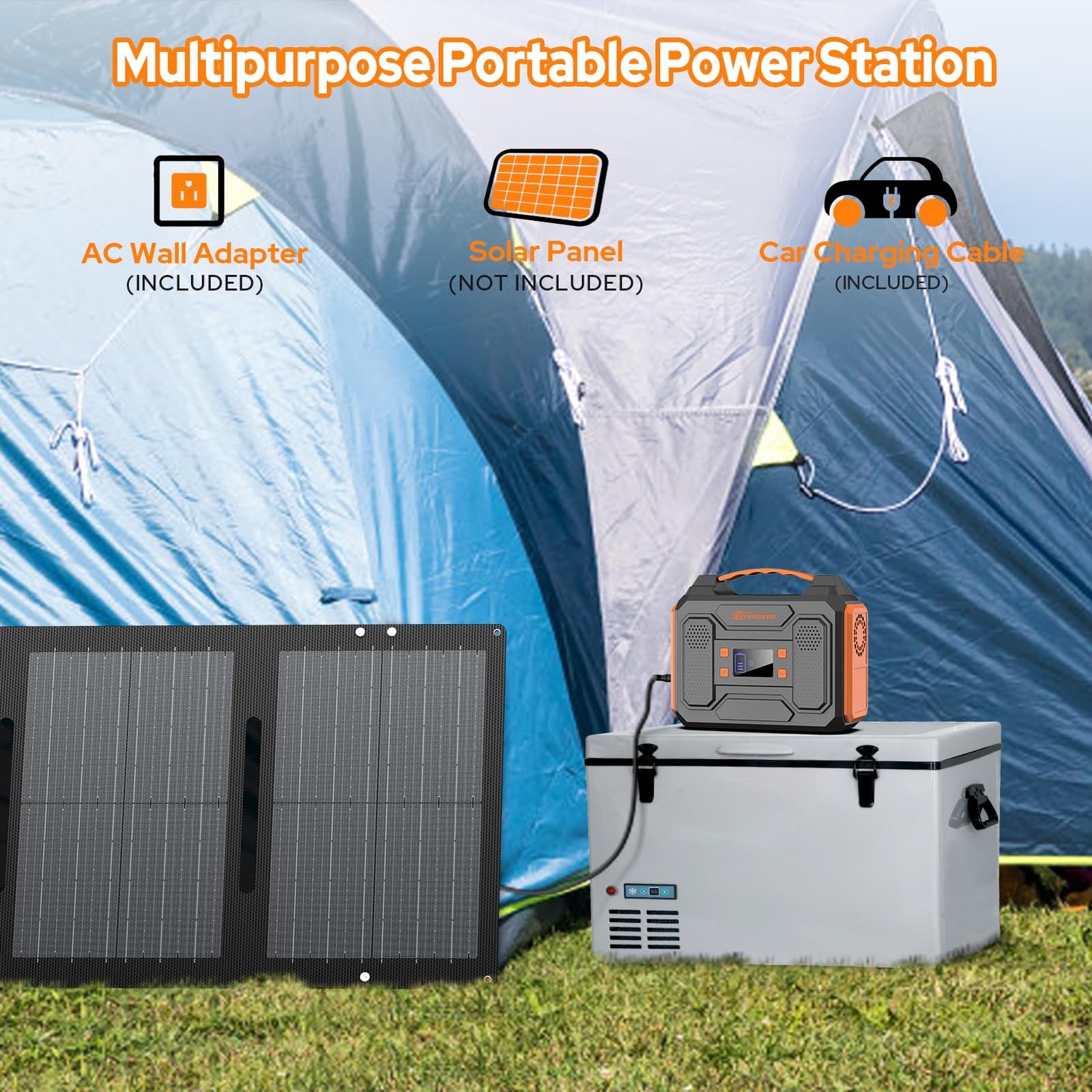ZeroKor 300W Portable Solar Generator with 60W Foldable Panel – 280Wh Lithium Battery Power Station – Pure Sine Wave 110V AC/DC/USB Outlets – 5.1 lbs (2.3 kg) Lightweight – for RV, Home Backup, Camping - Image 5
