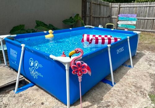 Intex 9.8ft x 6.6ft x 29.5in (300cm x 201cm x 75cm) Rectangular Above Ground Pool with Metal Frame & Flow Control Valve – Easy Setup Family Backyard Pool – 4,500L Capacity – Blue photo review