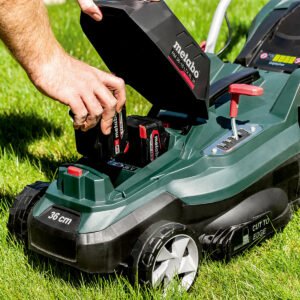 Metabo RM 36-18 LTX BL 36 36V Brushless Lawn Mower with 2 x 2.0Ah Battery & Charger
