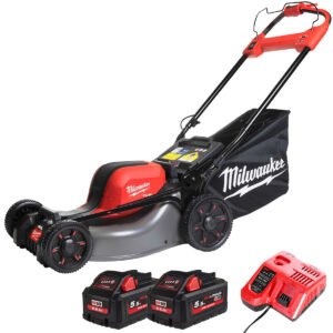 Milwaukee M18F2LM46-0 36V FUEL Brushless 46cm Self Propelled Lawn Mower with 2 x 5.5Ah Battery & Charger