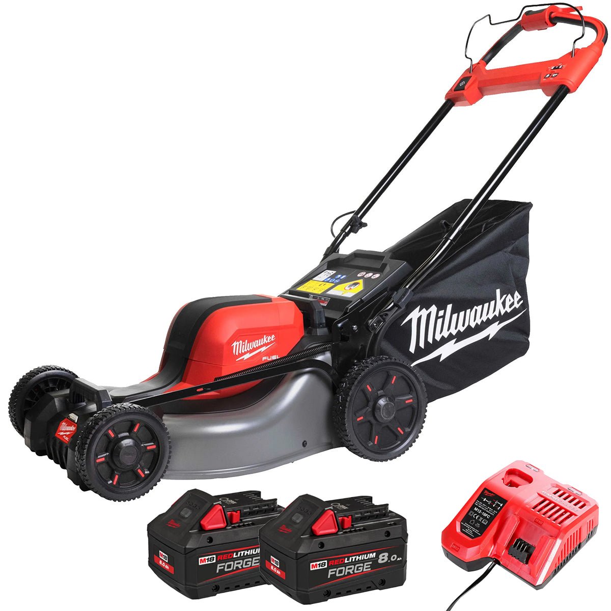 Milwaukee M18F2LM46-0 36V FUEL Brushless 46cm Self Propelled Lawn Mower with 2 x 8.0Ah Battery & Charger