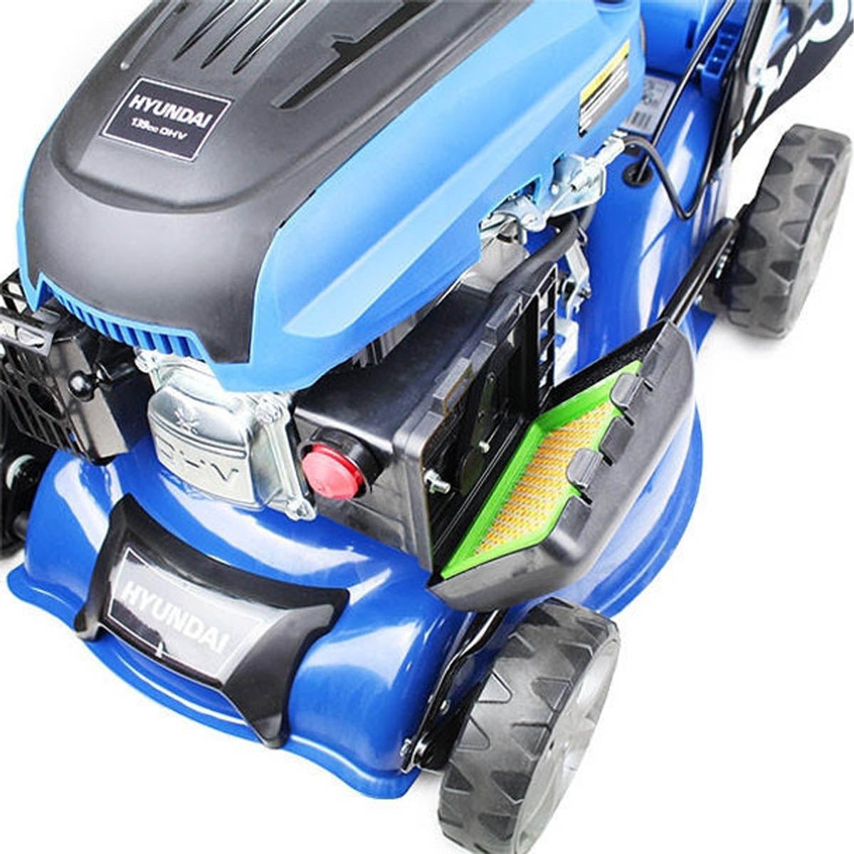 Hyundai HYM430SPE 42cm Self-Propelled Petrol Lawnmower 139cc Engine Electric Start, Rear Discharge & Mulching